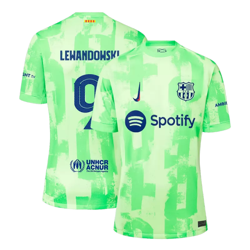 LEWANDOWSKI #9 Maglia Third Barcellona 2024/25 UCL - Verde